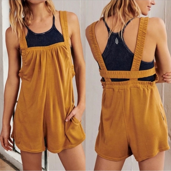 FP Movement by Free People Pants - FP Movement by Free People Mustard Jumpsuit